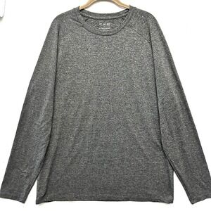 01.ALGO Mens Xl Performance Long Sleeve Shirt Gray SPF 40 Quick Dry Anti Odor